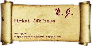 Mirkai Józsua névjegykártya